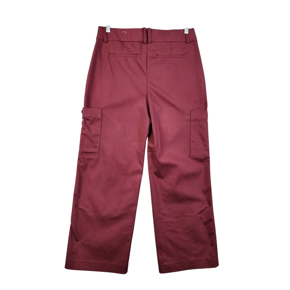 Chicos Womens Sateen Cargo Pants Size 12 Tall Black Currant High Rise Straight - Picture 4 of 14